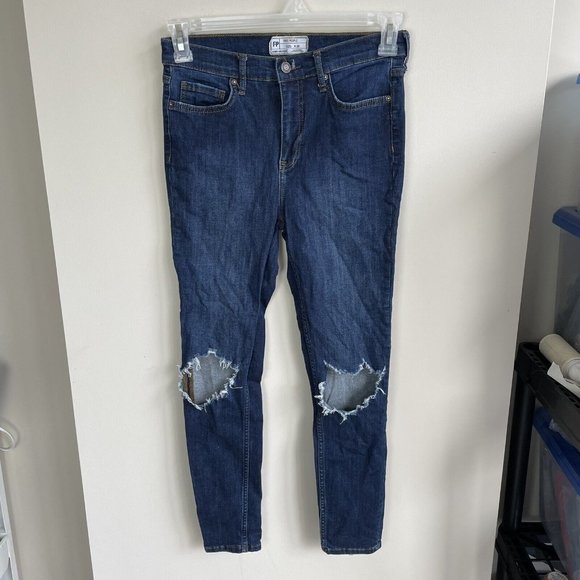 Free People Denim - Free People Women's Size 28 Dark Wash Distressed High Rise Skinny Jeans Stretch